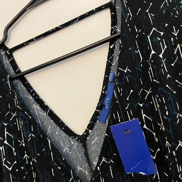 New Apt. 9 geometric print faux wrap dress workwear XL office party holiday - Picture 3 of 5